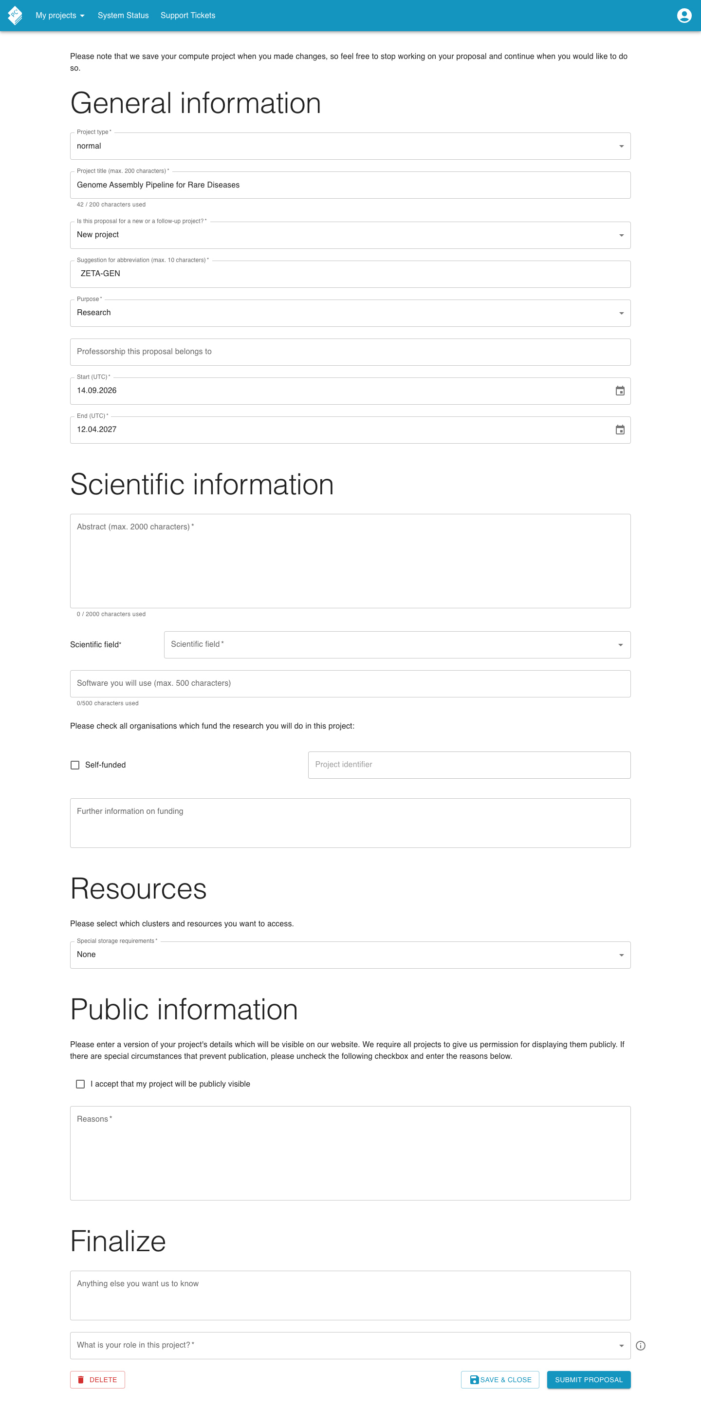 Proposal editor