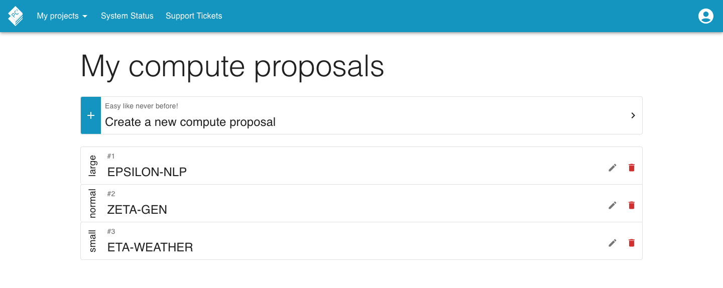 Compute proposal list