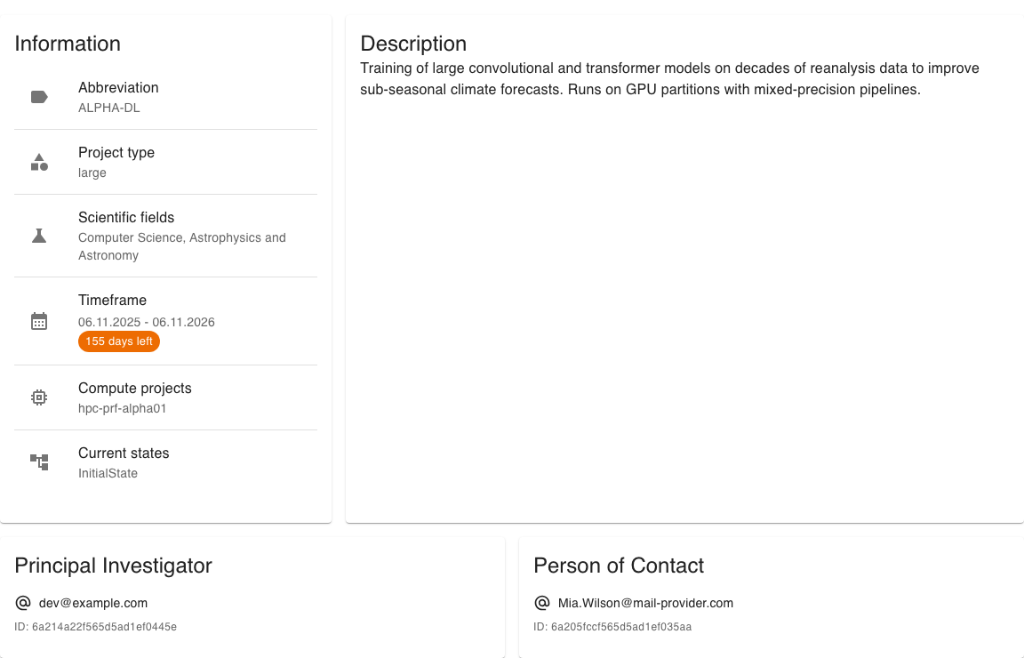 Information & Description tab