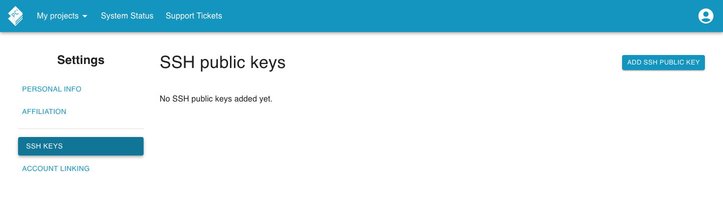 SSH key list