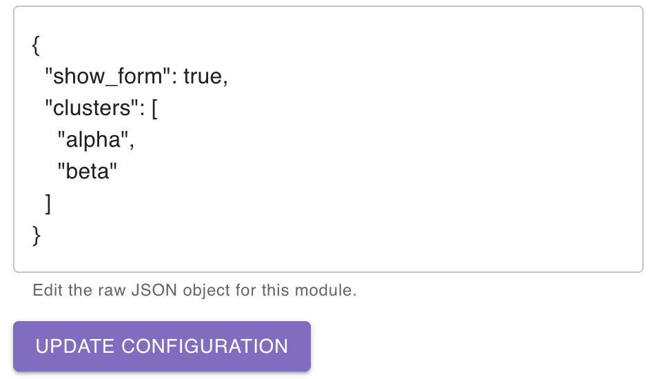 Configeditor with example JSON