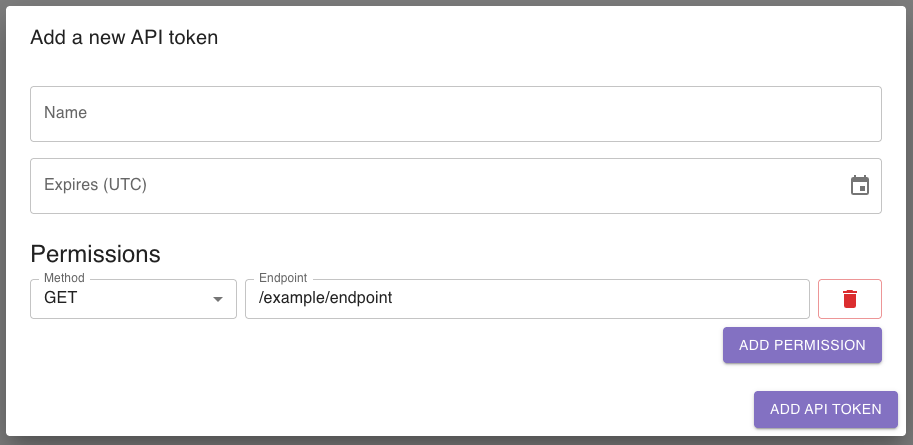 Screenshot of add dialog