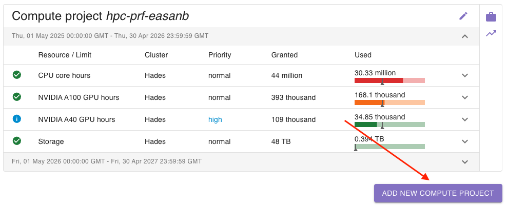 Screenshot of add button