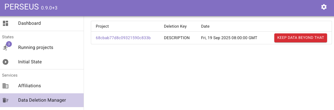 Data Deletion Manager service