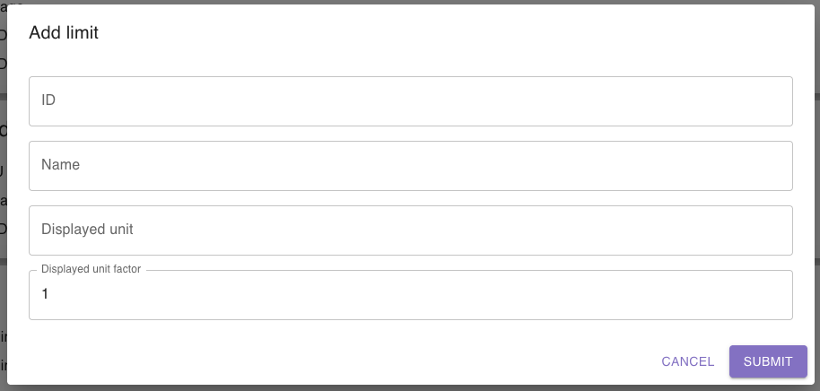 Screenshot of add dialog