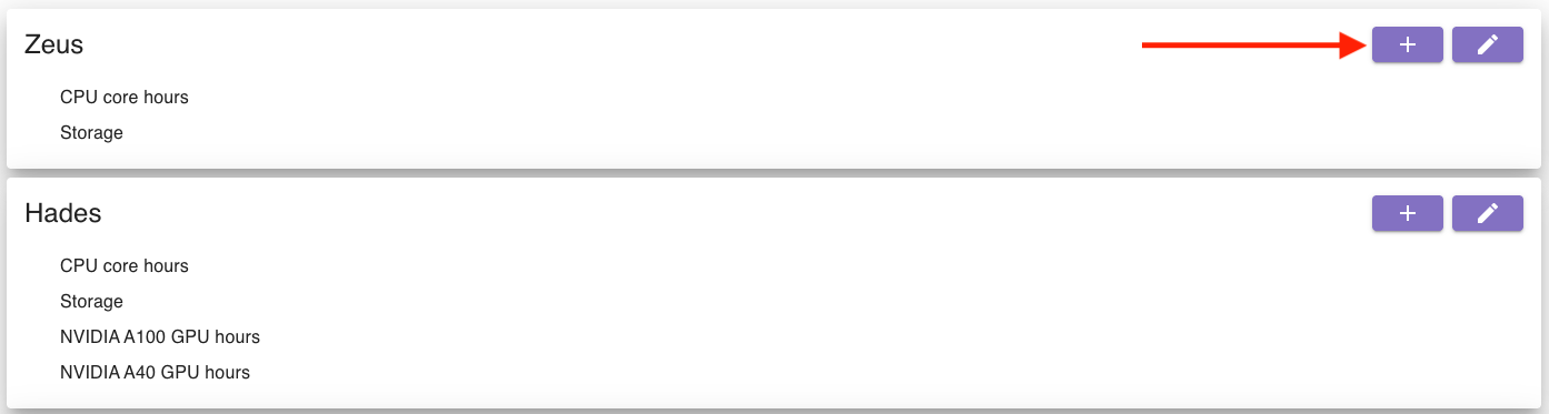 Screenshot of add button