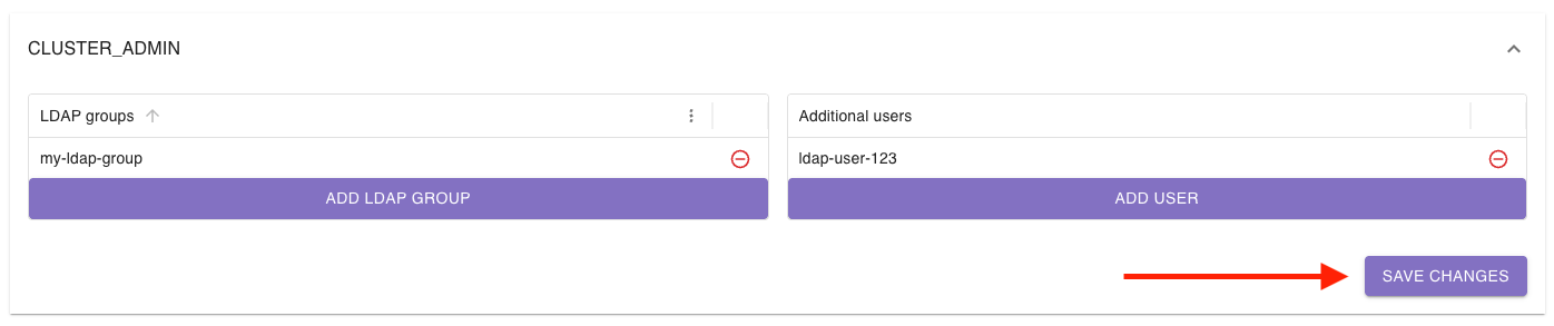 Screenshot of role updates